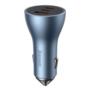 Baseus CGJP010003 Golden Contactor Nabíječka do Auta Triple Quick Charger USB/USB-C/USB-C 65W Wathet Blue