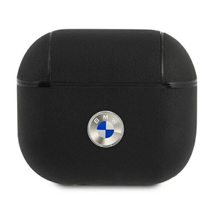 BMW etui for AirPods 3 BMA3SSLBK black Geniune Leather Silver Logo