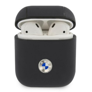 BMW etui for AirPods BMA2SSLNA navy blue Geniune Leather Silver Logo