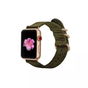 Remienok Monowear Nylon Band pro Apple Watch – zelená, Gold, 38 – 40 mm