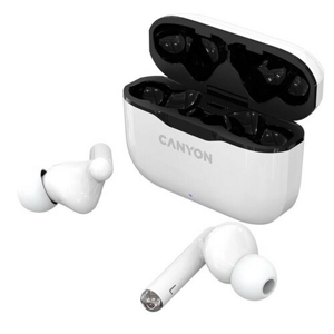 Canyon TWS-3, True Wireless slúchadlá v klasickom dizajne, biele