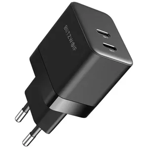 Nabíjačka Wall charger Blitzwolf BW-S22, GaN, 2x USB-C, 35W, black (5905316145139)