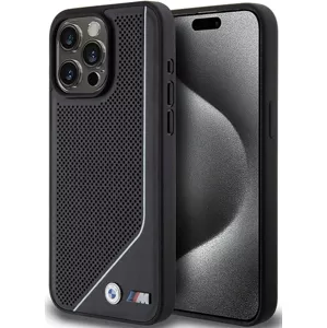 Kryt BMW BMHMP15L23PUCPK iPhone 15 Pro 6.1" black hardcase Perforated Twisted Line MagSafe (BMHMP15L23PUCPK)