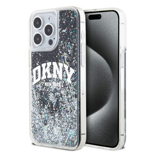 DKNY Liquid Glitter Arch Logo Zadní Kryt pro iPhone 14 Pro Black