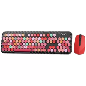 Klávesnica Wireless keyboard + mouse set MOFII Honey Plus 2.4G (black&red)