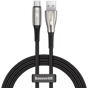 Kábel Baseus Water Drop-shaped Cable USB to Type-C, LED, 66W, 6A, 2m (black)