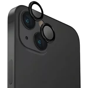 Ochranné sklo UNIQ Optix Aluminum Camera Lens Protector iPhone 15 6.1" / 15 Plus 6.7" midnight black glass for camera lens with applicator (UNIQ-IP6.1-6.7(2023)-ALENSBLK)