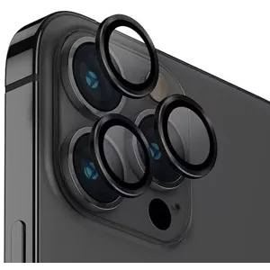 Ochranné sklo UNIQ Optix Aluminum Camera Lens Protector iPhone 14 Pro 6.1" / 14 Pro Max 6.7" midnight black glass for camera lens with applicator (UNIQ-IP6.1P-6.7PM-LENSBLK)