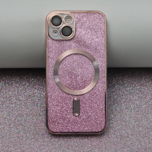Glitter Chrome Mag case for iPhone 15 Plus 6,7" pink