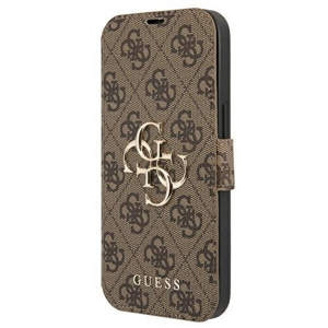 Guess case for iPhone 13 Pro / 13 6,1" GUBKP13L4GMGBR brown book case 4G Big Metal Logo