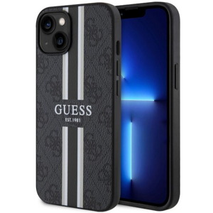 Guess case for iPhone 14 6,1" GUHMP14SP4RPSK black harcase Magsafe 4G Printed Stripes