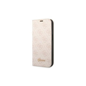 Guess case for iPhone 14 Pro Max 6,7" GUBKP14XHG4SHP pink BT PC/TPU 4G PU Script Metal