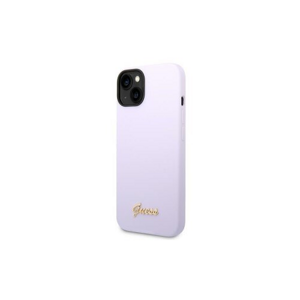 Guess case for iPhone 14 Pro Max 6,7" GUHCP14XSLSMU purple hard case Silicone Vintage Gold Log