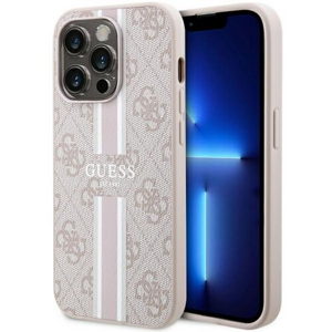 Guess case for iPhone 14 Pro Max 6,7" GUHMP14XP4RPSP pink harcase Magsafe 4G Printed Stripes