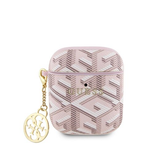 Guess PU G Cube Charm Pouzdro pro AirPods 1/2 Pink