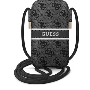 Puzdro Guess GUPHL4GDGR PU 4G Printed Stripe Pouch L - šedé (vnútorný rozmer: 169 x 101 mm)
