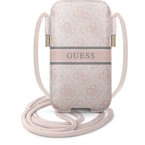 GUPHL4GDPI Guess PU 4G Printed Stripe Pouch L Pink (vnútorný rozmer: 169 x 101 mm)