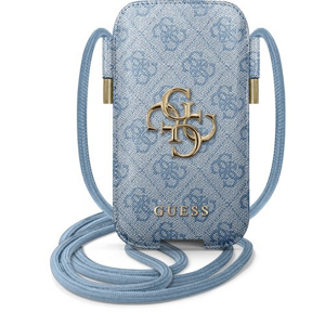Puzdro Guess GUPHL4GMGBL PU 4G Metal Logo Pouch L - modré (vnútorný rozmer: 169 x 101 mm)