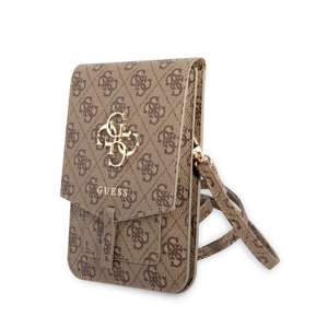 GUWBG4GFBR Guess PU 4G Metal Logo Phone Bag Brown (vnútorný rozmer: 149 x 110 mm)