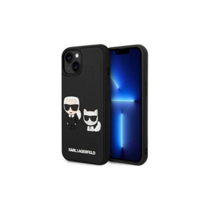 Karl Lagefeld case for iPhone 14 6,1" KLHCP14S3DRKCK black hardcase Karl&Choupette Ikonik 3D