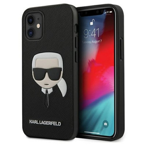 Karl Lagerfeld case for iPhone 12 / 12 Pro 6,1" KLHCP12MSAKHBK black hard case Saffiano Iconic