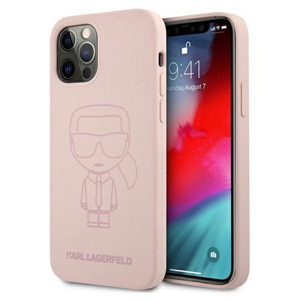 Karl Lagerfeld case for iPhone 12 Pro Max 6,7" KLHCP12LSILTTPI pink hard case Silicone Iconic