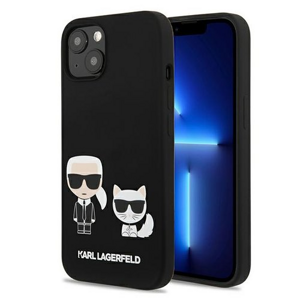 Puzdro Karl Lagerfeld iPhone 13 KLHCP13MSSKCK Silicone Karl & Choupette - čierne