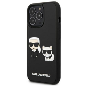 Puzdro Karl Lagerfeld iPhone 13 Pro KLHCP13L3DRKCK black hard case Iconic Karl & Choupette Head