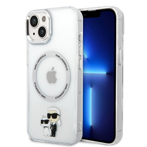 Karl Lagerfeld IML Karl and Choupette NFT MagSafe Zadní Kryt pro iPhone 15 Plus Transparent