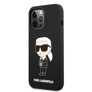 Karl Lagerfeld Liquid Silicone Ikonik NFT Zadní Kryt pro iPhone 13 Pro Max Black