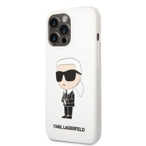 Karl Lagerfeld Liquid Silicone Ikonik NFT Zadní Kryt pro iPhone 13 Pro Max White