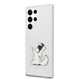 Karl Lagerfeld PC/TPU Choupette Eat Zadní Kryt pro Samsung Galaxy S22 Ultra Transparent