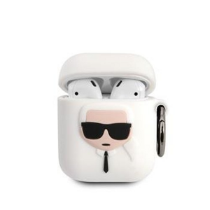 KLACCSILKHWH Karl Lagerfeld Karl Head Pouzdro pro Airpods 1/2 White