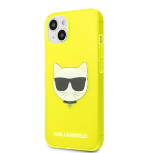 Puzdro Karl Lagerfeld KLHCP13MCHTRY TPU Choupette Head iPhone 13 - žlté