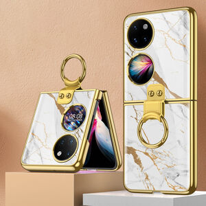 45262
GKK GLASS Ochranný kryt s držiakom Huawei P50 Pocket WHITE MARBLE