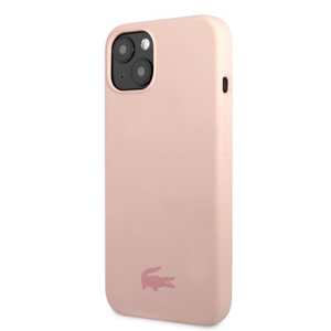 Lacoste Liquid Silicone Glossy Printing Logo Kryt pro iPhone 13 mini Pink