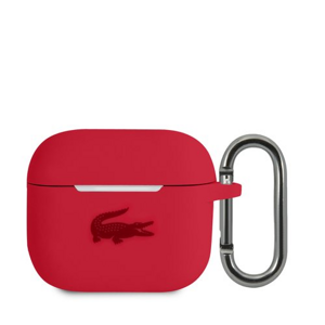 Lacoste Liquid Silicone Glossy Printing Logo Pouzdro pro Airpods 3 Red