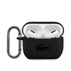 Lacoste Liquid Silicone Glossy Printing Logo Pouzdro pro Airpods Pro Black