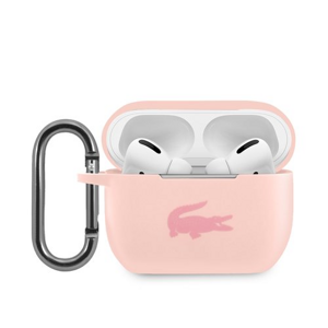 Lacoste Liquid Silicone Glossy Printing Logo Pouzdro pro Airpods Pro Pink