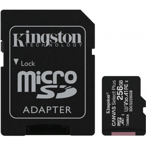 microSDXC 256GB Kingston Canvas Select + w/a