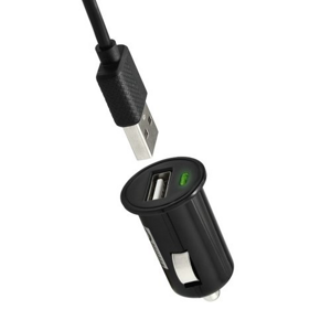 mobilNET Autonabíjačka 1xUSB 1A + Kábel MicroUSB 1.5m Čierna