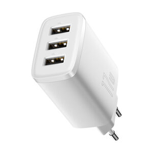 BASEUS 46461
BASEUS 3U 17W Sieťová nabíjačka 3x USB biela