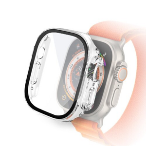 Ochranný kryt s tvrdeným sklom pre Apple Watch 45mm, priehľadný