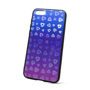 Puzdro Glass Reflect TPU Huawei Y5 2018 Srdcia - modro-fialové