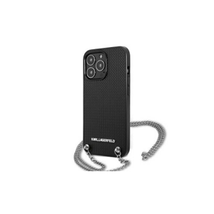 Puzdro Karl Lagerfeld iPhone 13 Pro Max KLHCP13XPMK black hard case Chain Logo
