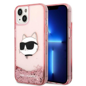Puzdro Karl Lagerfeld iPhone 14 KLHCP14SLNCHCP pink HC Liquid Glitter NFT Choupette Hea