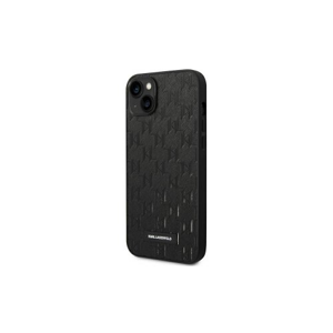 Puzdro Karl Lagerfeld iPhone 14 Pro KLHCP14LSAKLHPK black HC PU Saffiano Mono Metal Log