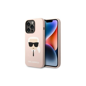 Puzdro Karl Lagerfeld iPhone 14 Pro Max KLHCP14XSLKHBK pink HC Silicone Karl's Head