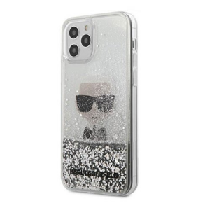 Puzdro Karl Lagerfeld pre iPhone 12 Pro Max (6.7) KLHCP12LKCGLSL silikónové, strieborné