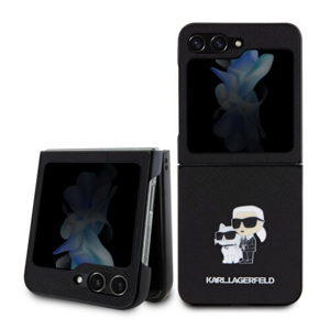 Puzdro Karl Lagerfeld PU Saffiano Karl and Choupette NFT Samsung Galaxy Z Flip 5 - čierne